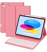 ZOPSGYU for iPad 10th 11th Generation Case with Keyboard, Folio Cover with Pencil Holder, 7 Color...