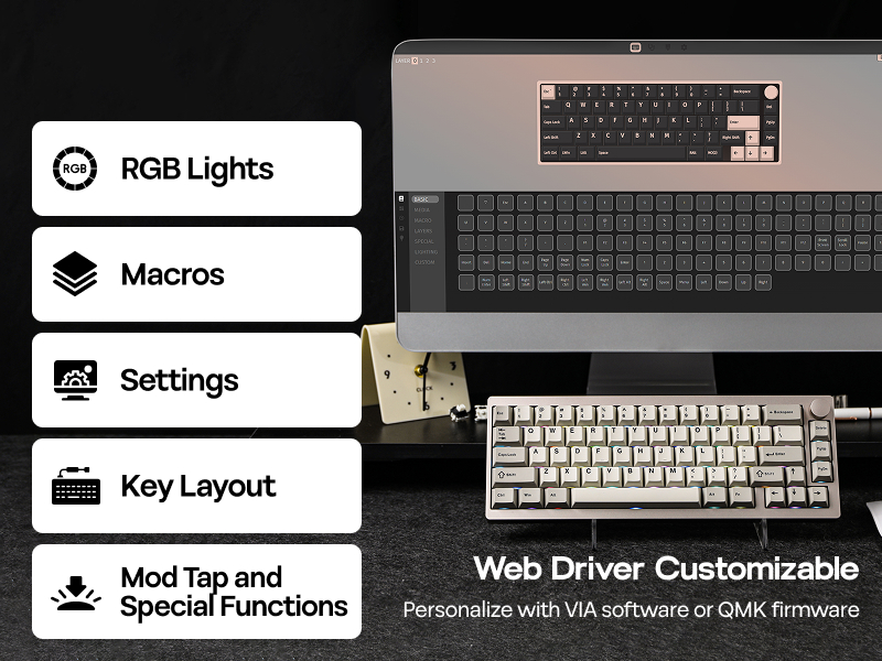 P65 Tri-Mode Wireless QMK/VIA Mechanical Keyboard