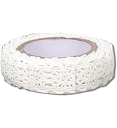 WLSuDHoncc 1 Roll 1.7m White Trim Ribbon Tape Self-Adhesive Decorative Lace Fabric Washi Tapes St...