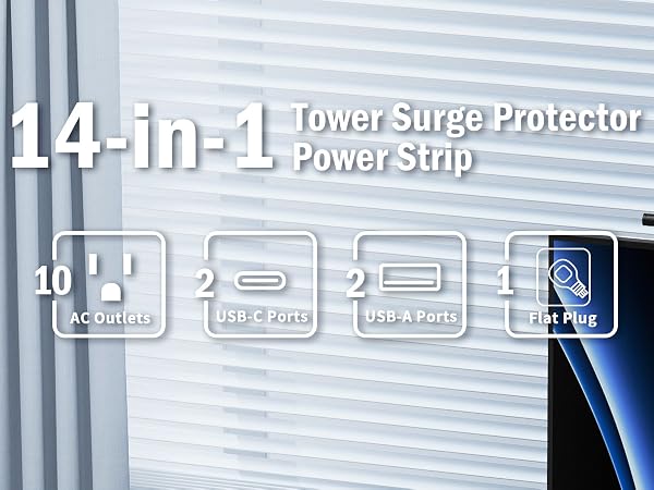 Tower Surge Protector Power Strip