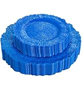 DaYammi 60Pcs Blue Plastic Plates - Sapphire Blue Plates Disposable & Reusable - Heavy Duty Plast...