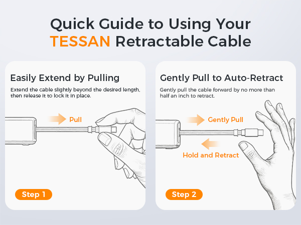 retractable power strip usb c cable