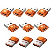 HOWJIM USB to USB C Adapter 10 Pack,10A 200W Fast Charging Data Transfer | USB C Female to A Male...