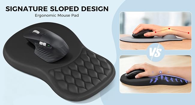 sloped mouse pad with wrist rest
