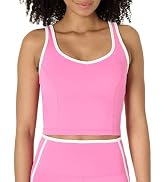 Essentials Women's Active FormFlex Buttery Soft Light Support Tank Top with Bra and Contra...