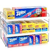 JUPELI Foil and Plastic Wrap Organizer, Expandable Kitchen Pantry Storage, Height Adjustable Cabi...