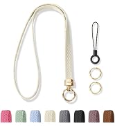 Stretchy Cute Lanyards for ID Badges, Thin Teacher Lanyard for Key, Long Neck Keychain ID Badge L...