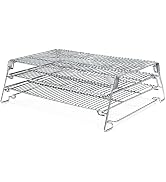 Jerky Racks for Barrel Style Pellet Grills, 21 inch 3 Tiered Foldable Sliding, 830 in² Cooking Sp...