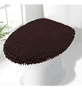 Smiry Soft Chenille Bathroom Toilet Lid Cover, Machine Washable Covers, 17.5x15, Fits Most Round,...
