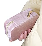 Zotemo Travel Jewelry Box, Plush Velvet Jewelry Organizer Case for Women and Girls, Portable Trav...