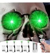 LCHUANG 4 Pack Halloween Decoration LED Glowing Light Up Skulls Eyes, Horror DIY Glowing Eyes Lig...