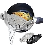 Recohome Silicone Clip On Strainer for Pots and pans, Clip on Food Strainer for Pasta Meat Vegeta...