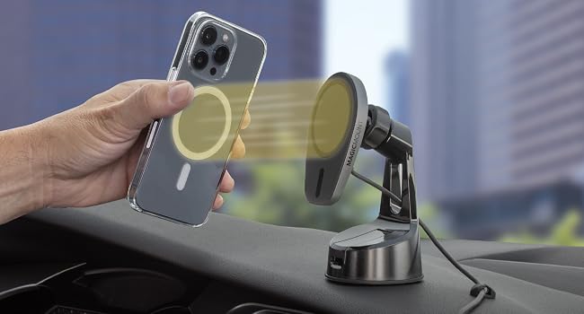 wireless charger for iphone magsafe charger car magnet phone mount car soporte para celular desk