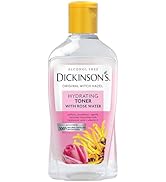 Dickinson's Enhanced Witch Hazel Hydrating Toner with Rosewater, Alcohol Free, 98% Natural Formul...