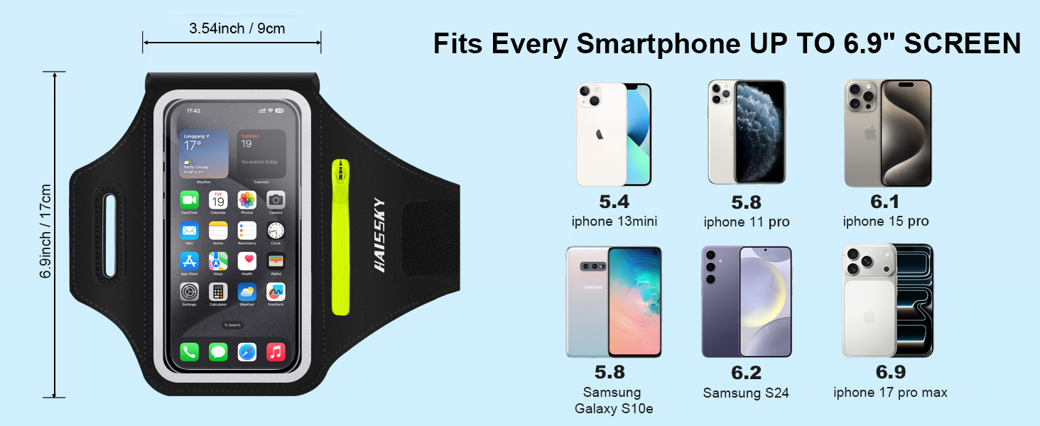 Fits 6.9" Phones — iPhone 17/16/15/14/13 & Samsung Galaxy
