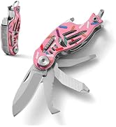 VIRENKNIFE Folding Pocket Utility Knife,Keychain Knife,9 in 1 Multitool,Package Opener,Bottle Ope...