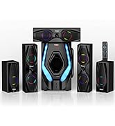 Bobtot Home Theater Systems Surround Sound Speakers - 1200 Watts 10 inch Subwoofer 5.1/2.1 Channe...