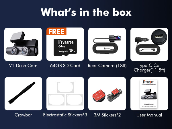4k dash cam front and rear