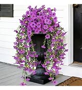 AmberFun 2PCS Artificial Flowers for Outdoors,UV Resisrant Fake Silk Flowers for Outside, Realist...