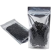 FERENLI 100 Pieces Stand Up Clear Front Zipper Lock Resealable Aluminum Mylar Foil Plastic Packag...