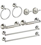 8 Piece Bathroom Accessory Set(Adjustable Towel Bar, Towel Ring, Toilet Paper Holder,Towel Hook),...