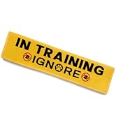 in Training Dog Leash Sleeve - Funny Yellow Alert Wrap with Hanging ID Patch Tag | Service Dog Le...