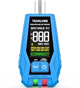 Outlet Tester with LCD Display Receptacle Tester with GFCI for Standard 3-Wire 110-125V AC Electr...