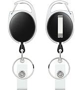 Uniclife 2 Pack Retractable Badge Reel for Badge Holder Heavy Duty Retractable Keychain Strong AB...