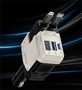 Retractable Car Charger White