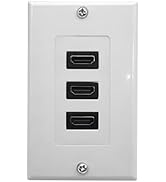 Halokny HDMI Wall Plate 3 Port, HDMI Female Coupler Component Composite Wall Outlet Mount Socket ...