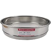 LABALPHA 20 Mesh Lab Sieves, 20 Mesh Test Sieve, 12'' Diameter, 304 Stainless Steel Wire Cloth (0...