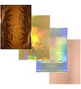 200 PCS Laser Silver Gold Coffee Rose Gold Hot Foil Paper Set Toner Reactive Foil Sheets Hot Stam...