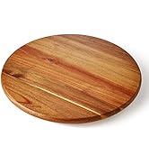 ORIDOM Acacia Wood Lazy Susan, Wood Turntable Tray Cabinet Organizer,14