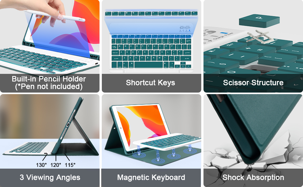 10.2 inch ipad keyboard ipad keyboard pink 10.5 inch ipad keyboard keyboard case ipad 9th gen green