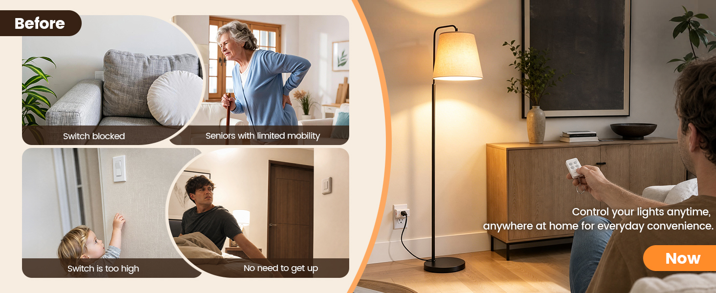Control your lights with the remote. Turning them on or off, and adjusting brightness