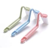 Mziart 8" V Type Plastic Curved Toilet Brush Cleaning Toilet Corner Rim (Blue, Green, Red, Pack o...
