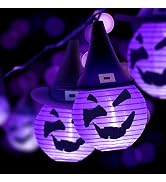 Halloween Lights,Makion Halloween Decorations Fairy Lights 2.5M/8.2FT 10 Led Witch with Hat Lante...