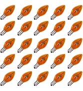 GOOTHY C7 Flicker Flame Light Bulbs, Halloween Orange Flickering Flame Replacement Bulbs for Chan...