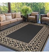 GENIMO Outdoor Rug 5'x8' Waterproof for Patio, Reversible Outdoor Plastic Straw Rug Carpet, Campi...