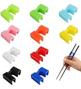10 Pcs Reusable Training Chopsticks Helpers for Beginners, ZDPMK Replaceable Practice Chopstick H...