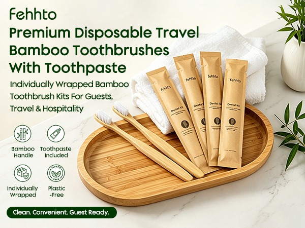 Bamboo Toothbrushes Kit Bulk