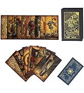 SUNHHX Tarot Cards, 78 Tarot Cards Deck PVC Waterproof Wrinkle Resistant Gold Foil Classic Tarot ...