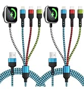 Travel Essentials,USB A/C 4 in 2 Multi Charging Cable for i Watch Charger/Type C Charger/IP Port,...