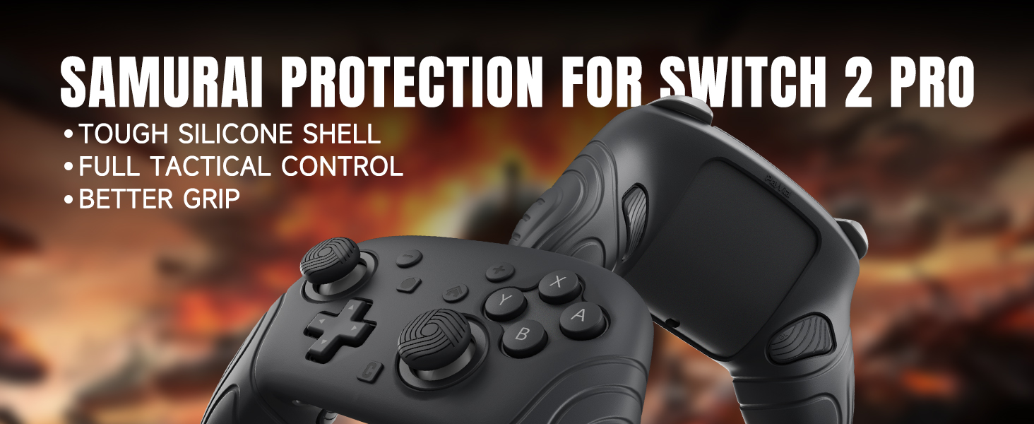 playvital for Nintendo Switch 2 Pro Controller Silicone Cover – Samurai Edition Protective Skin Case