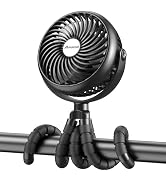 AMACOOL Baby Stroller Fan - 5000mAh Rechargeable, 3-Speed, Strong Yet Quiet, 360°Rotate Portable ...