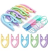20 Pcs Travel Hangers with Clips- Portable Folding Clothes Hangers Travel Accessories Foldable Cl...