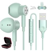 HGCXING USB Headphones for PC Laptop Magnetic 7.5ft Wired Earbuds,Computer Headset with Mic Contr...