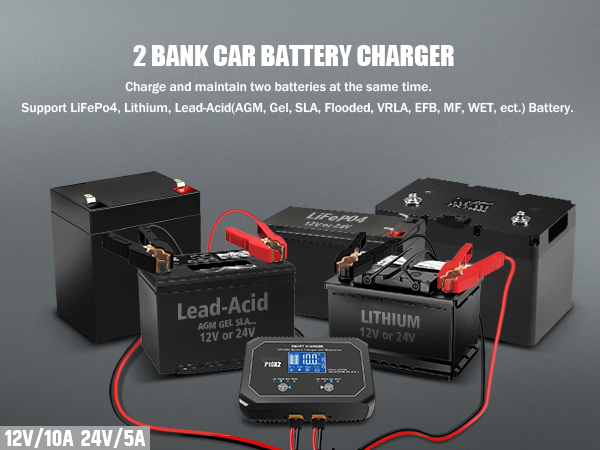 2 bank battery charger