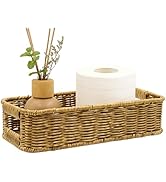 Toilet Paper Storage Basket, Wicker Baskets for Toilet Tank Top, Small Woven Basket Basket Bedroo...