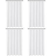 Biscaynebay Fabric Shower Curtain Liner 72x72 Inch-4 Packs White Water Resistant Bathroom Curtain...